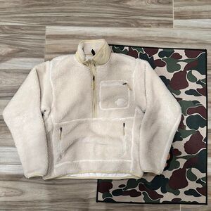 The North Face Cream Extreme Pile Sherpa Fleece Half Zip Pullover Jacket